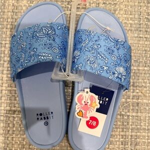 Roller Rabbit x Target blue women’s Slide Sandals